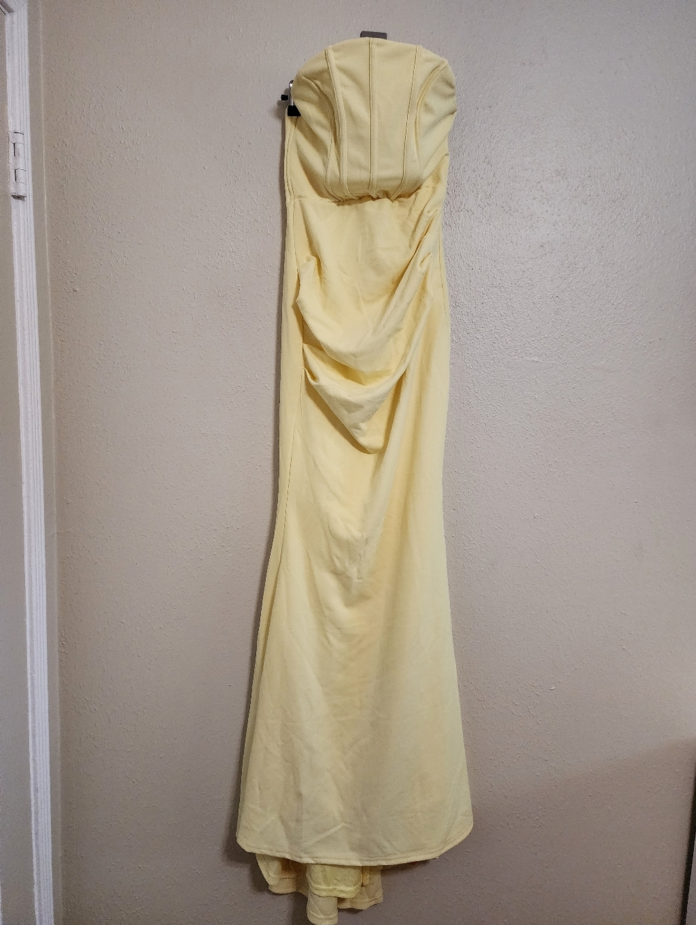 Lulus Laney Light Yellow Strapless Corset Maxi Dress S Wedding Party Prom Formal - Picture 5 of 9
